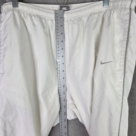 Mens Nike White Track Pants Side Zippers & Elastic Waistband Polyester Size XXL - Picture 4 of 12